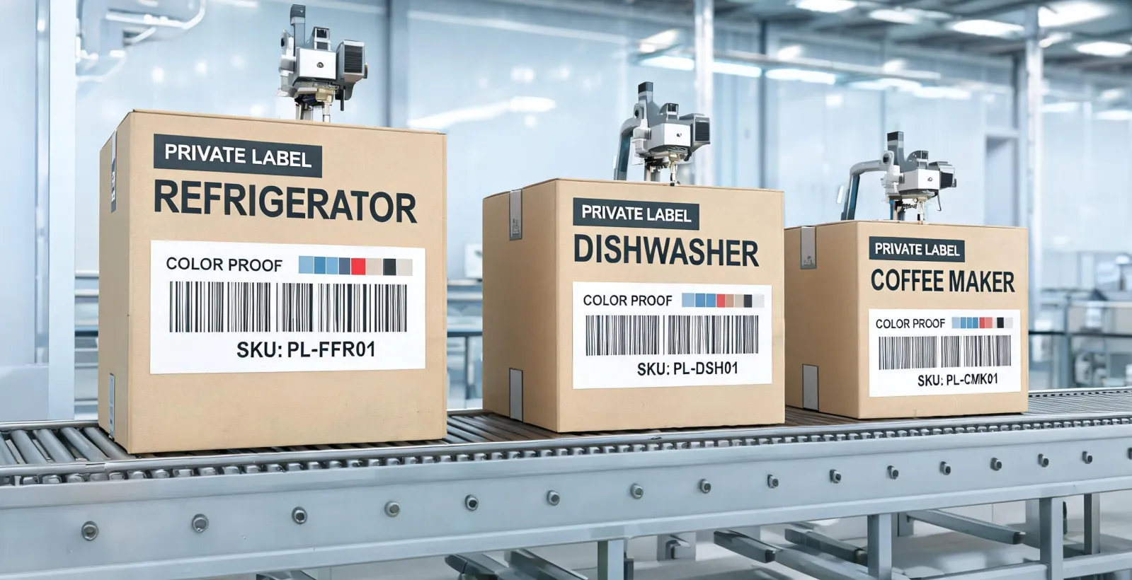 Private label appliance packaging for distributors