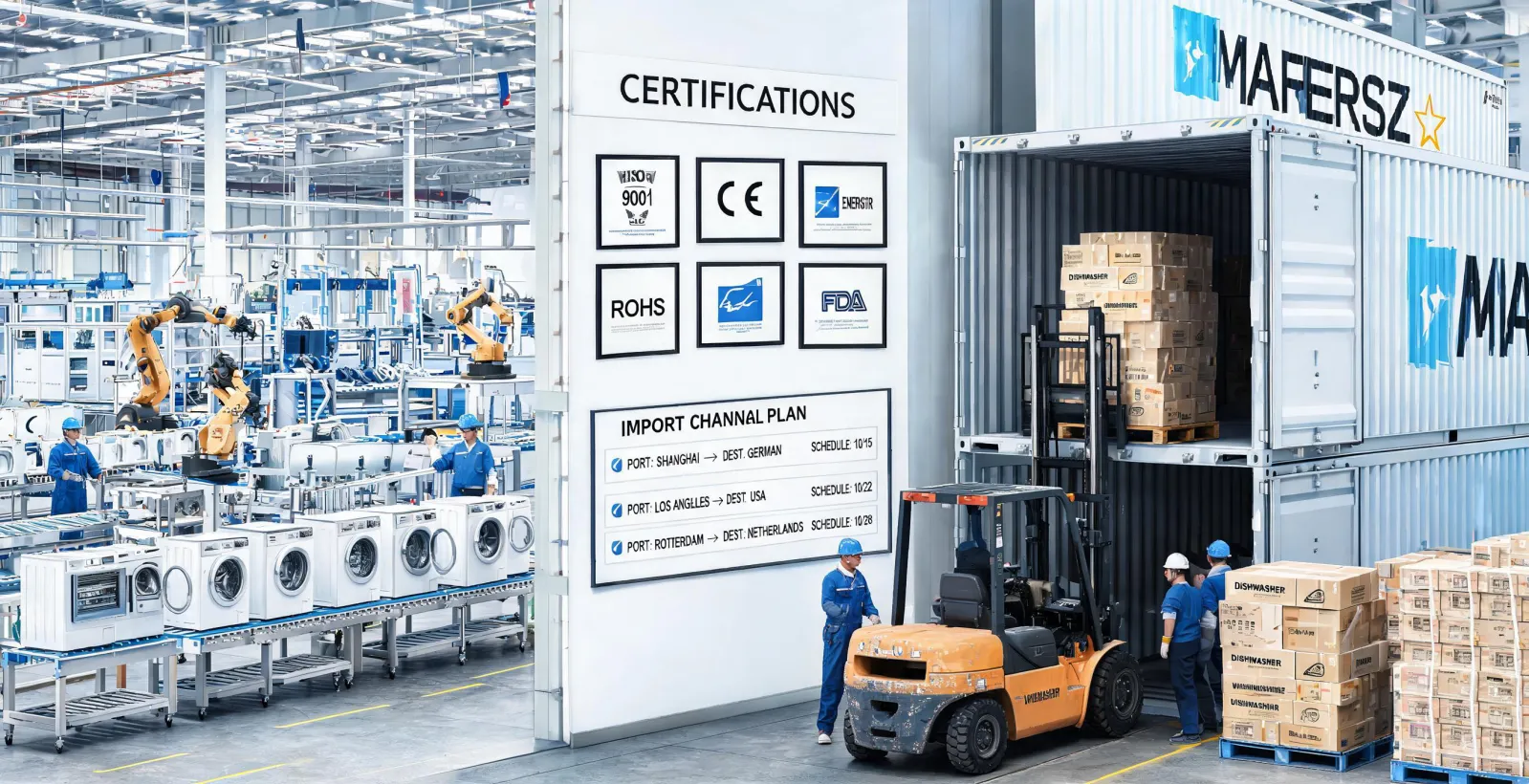 Appliance export channels with Miele production line